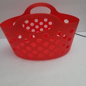 Red Basket with Handles - 10x7x12 inches - Great Condition!
